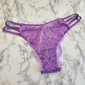 Victoria Secret Shine Chain Strap Lace Brazilian Panty